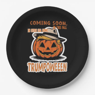 Donald's Trumpkin Pumpkin- Halloween Classic Paper Plate