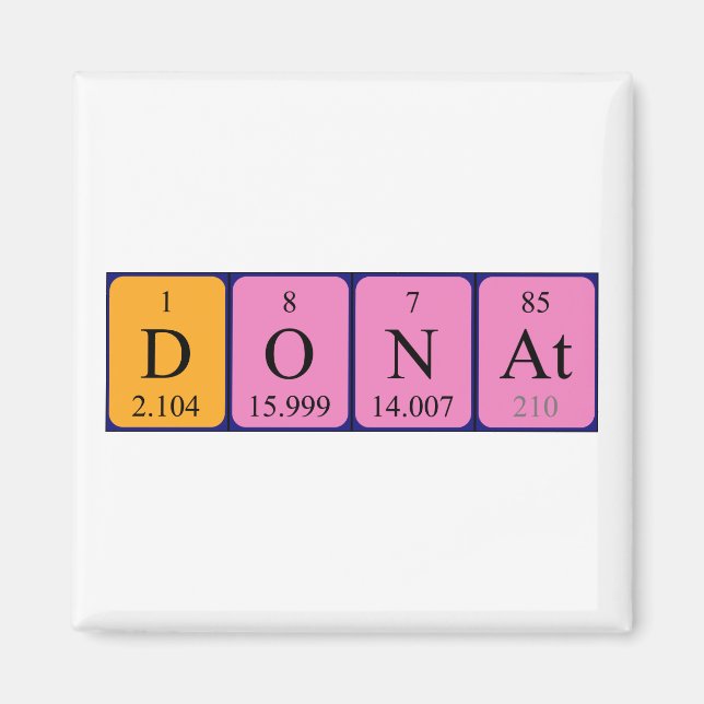 Donat periodic table name magnet (Front)