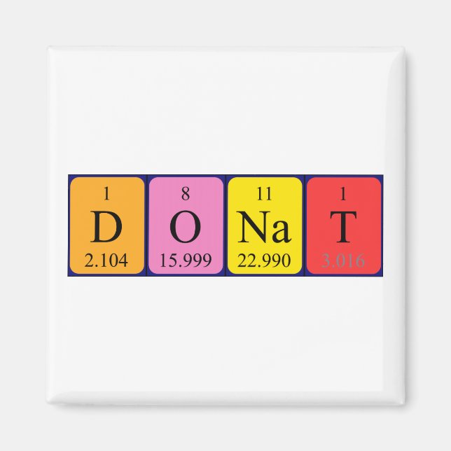 Donat periodic table name magnet (Front)