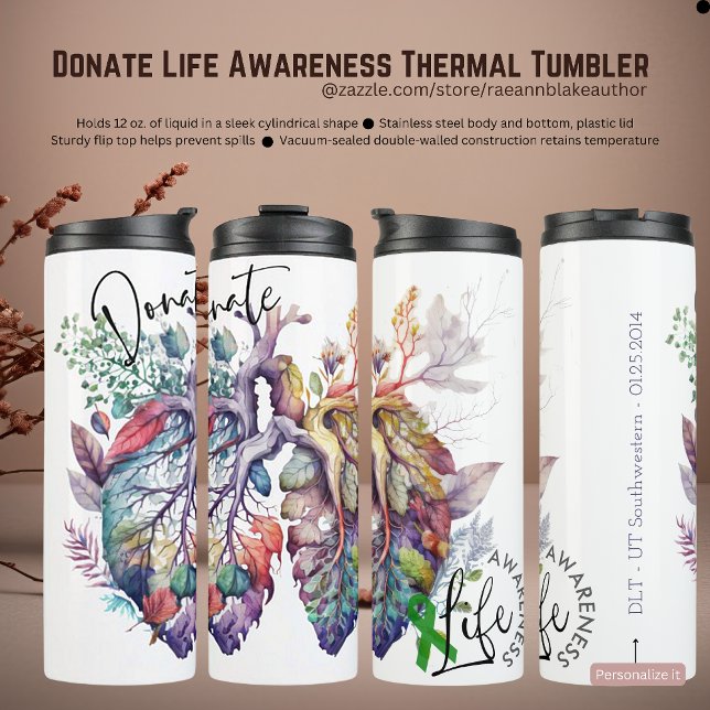 Donate Life Awareness Thermal Tumbler (Creator Uploaded)