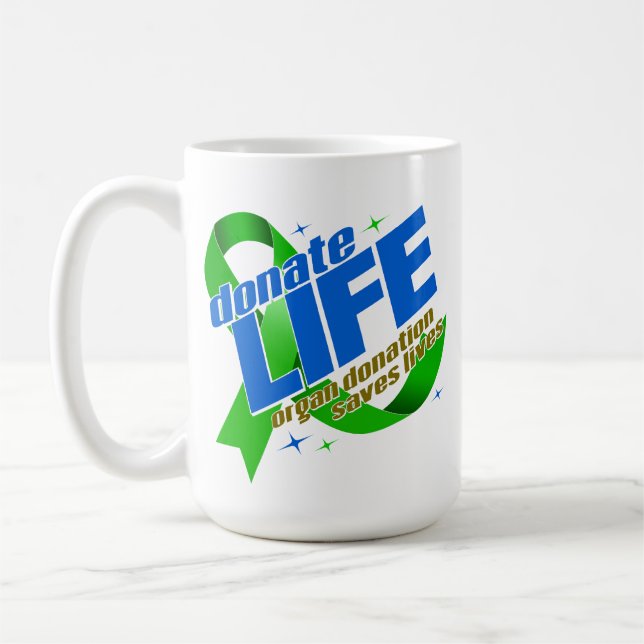 Donate Life Organ Donation Saves Lives Coffee Mug (Left)