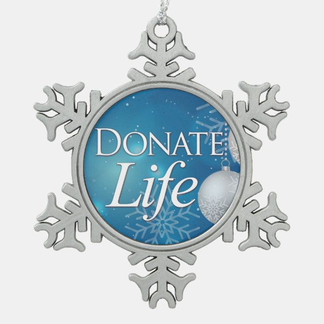 Donate Life with Ornaments and Snowflakes (Front)