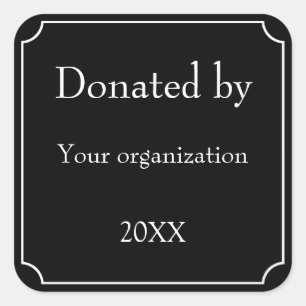 Donated By Template Square Sticker