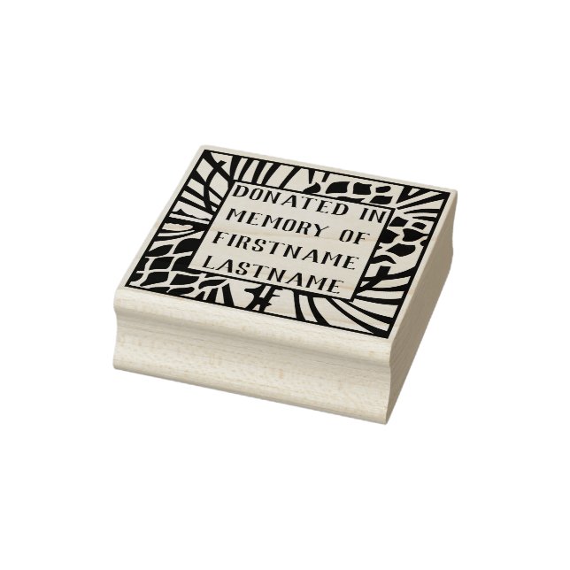 Donated In Memory Bookplate Rubber Stamp (Stamp)