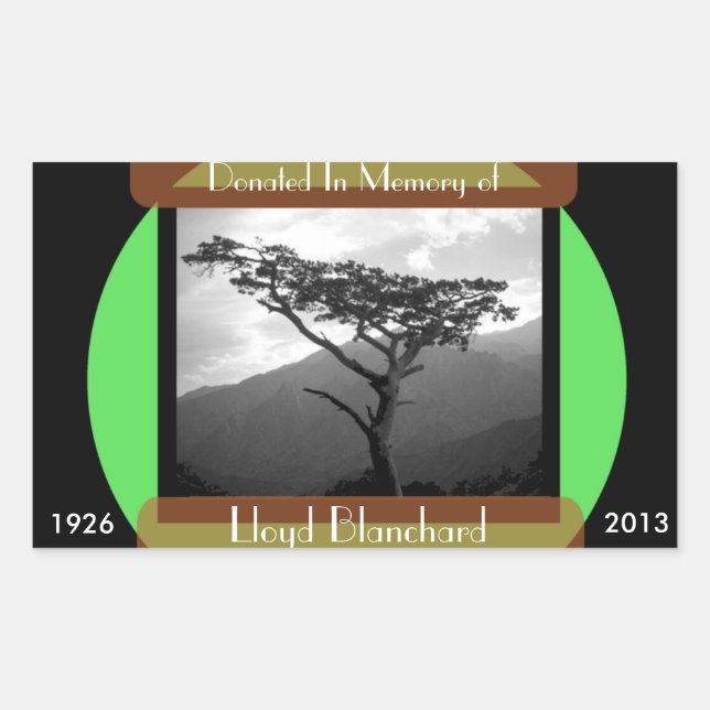 Donated in Memory of - Rectangle Rectangular Sticker (Front)