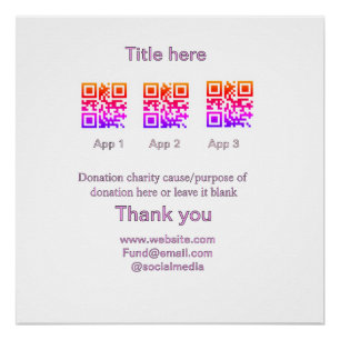 Donation Collection tip jar add your q r name caus Poster