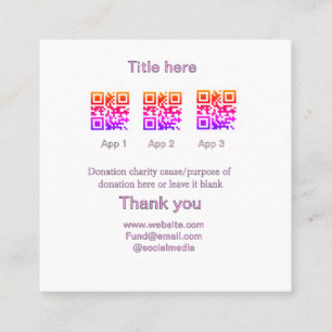Donation Collection tip jar add your q r name caus Square Business Card