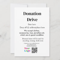 Donation drive add address date business name logo