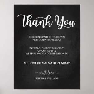 Donation Wedding Sign Modern Calligraphy Signs