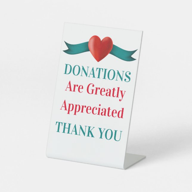 Donations Needed Pedestal Sign (Front)
