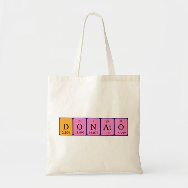 Donato periodic table name tote bag (Front)