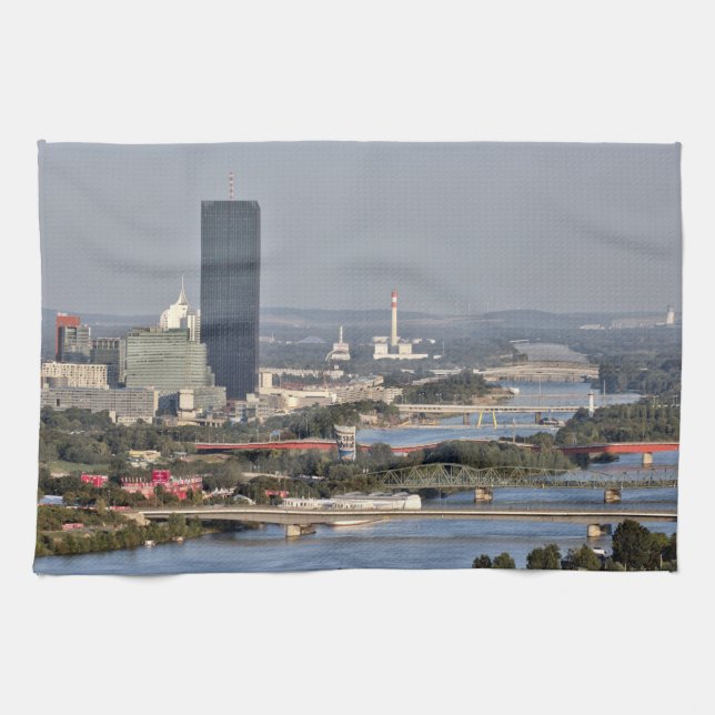 Donaucity, Vienna Austria Tea Towel (Horizontal)