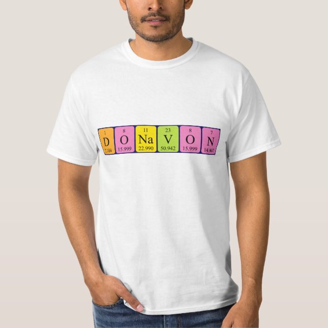 Donavon periodic table name shirt (Front)