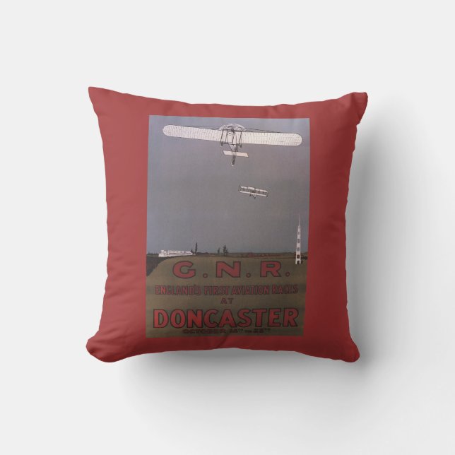 Doncaster, England - First Aviation Races Cushion (Front)