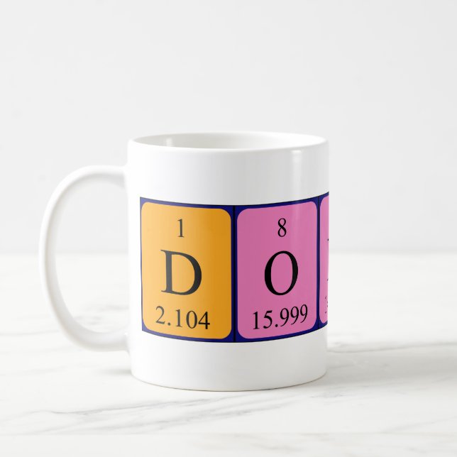 Dondre periodic table name mug (Left)