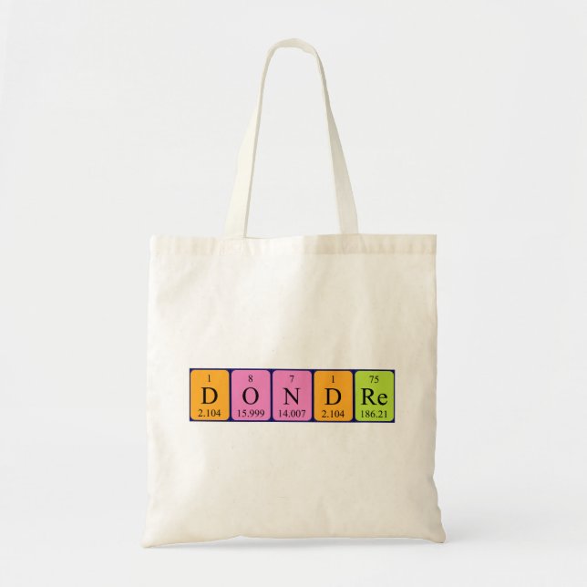 Dondre periodic table name tote bag (Front)