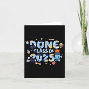 #done Cl Of 2025 Blue Theme Dog Graduation For Men Card