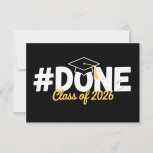 Done Class Of 2026 Graduation 26 Proud Graduate Thank You Card