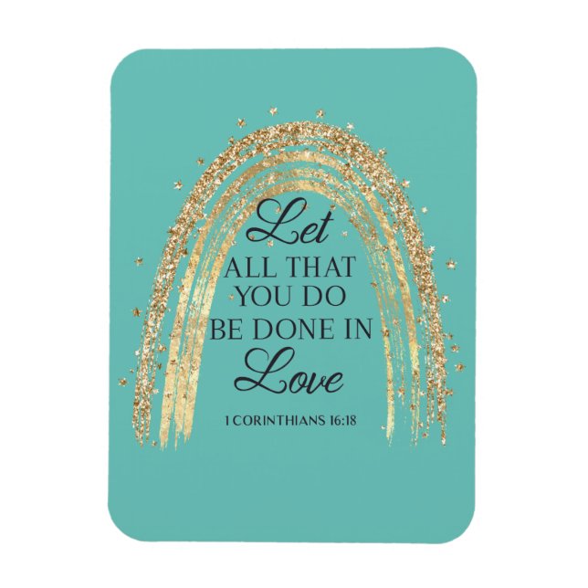 Done In Love Gold Rainbow  Magnet (Vertical)