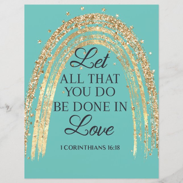 Done In Love Gold Rainbow Scrapbook Paper (Front)