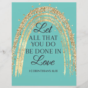 Done In Love Gold Rainbow Scrapbook Paper