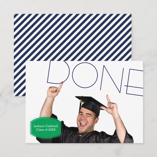 Done Photo - 3x5 Graduation Announcement (Front/Back)