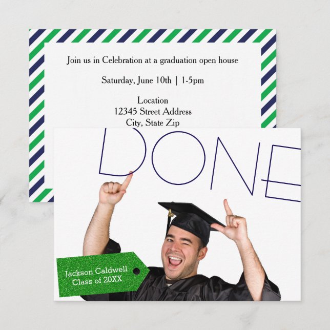 Done Photo - 3x5 Graduation Party Invitation (Front/Back)