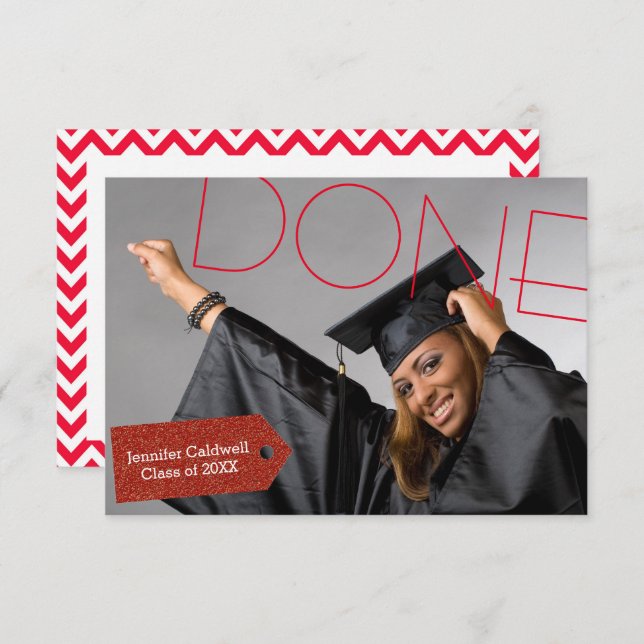 Done Photo - 3x5 Graduation Party Invitation (Front/Back)