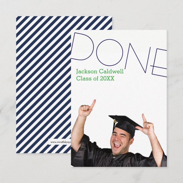 Done Photo Vertical - 3x5 Graduation Announcement (Front/Back)