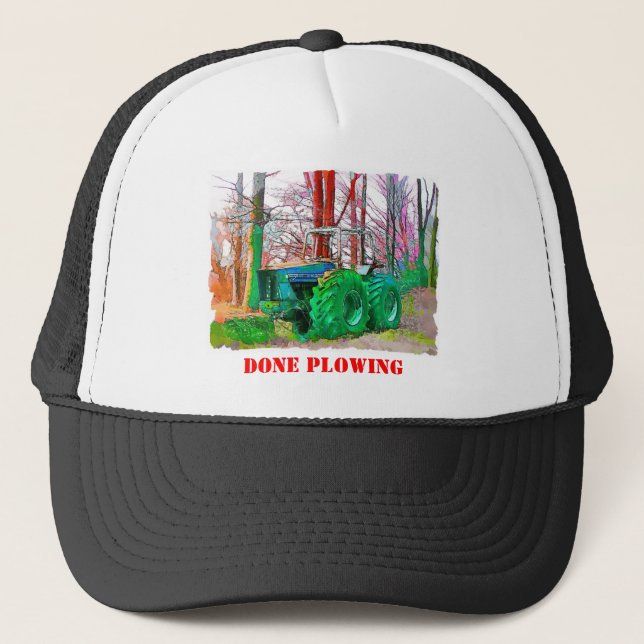 DONE PLOWING TRUCKER HAT (Front)