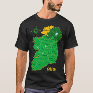 Donegal Ireland County Map Eire Irish Travel T-Shirt