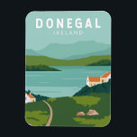 Donegal Ireland Retro Travel Art Vintage Magnet<br><div class="desc">Donegal retro travel design. Donegal is in South Donegal and is located at the mouth of the River Eske and Donegal Bay,  which is overshadowed by the Blue Stack Mountains.</div>