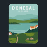 Donegal Ireland Retro Travel Art Vintage Magnet<br><div class="desc">Donegal retro travel design. Donegal is in South Donegal and is located at the mouth of the River Eske and Donegal Bay,  which is overshadowed by the Blue Stack Mountains.</div>