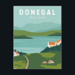 Donegal Ireland Retro Travel Art Vintage Postcard<br><div class="desc">Donegal retro travel design. Donegal is in South Donegal and is located at the mouth of the River Eske and Donegal Bay,  which is overshadowed by the Blue Stack Mountains.</div>