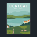 Donegal Ireland Retro Travel Art Vintage Postcard<br><div class="desc">Donegal retro travel design. Donegal is in South Donegal and is located at the mouth of the River Eske and Donegal Bay,  which is overshadowed by the Blue Stack Mountains.</div>