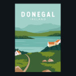 Donegal Ireland Retro Travel Art Vintage Poster<br><div class="desc">Donegal retro travel design. Donegal is in South Donegal and is located at the mouth of the River Eske and Donegal Bay,  which is overshadowed by the Blue Stack Mountains.</div>