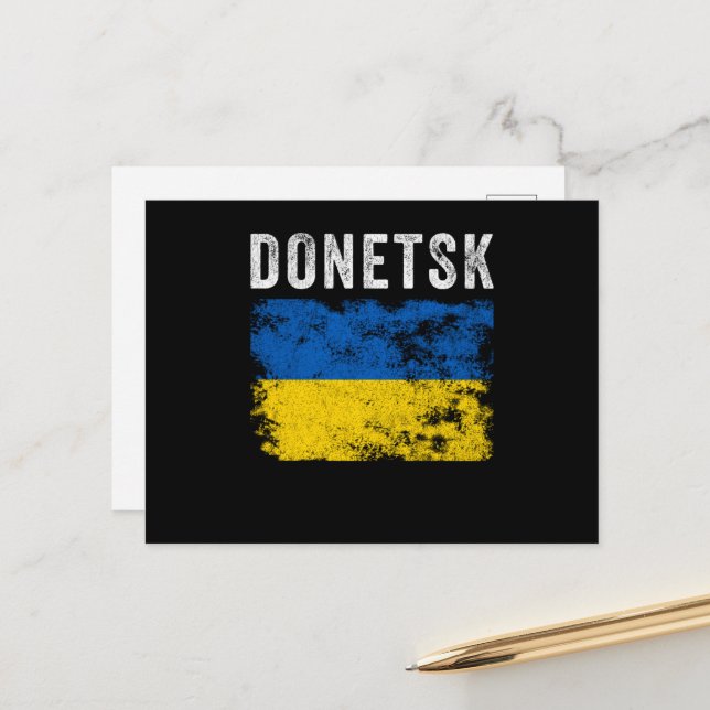 Donetsk Ukraine Ukrainian Patriotic Postcard (Front/Back In Situ)