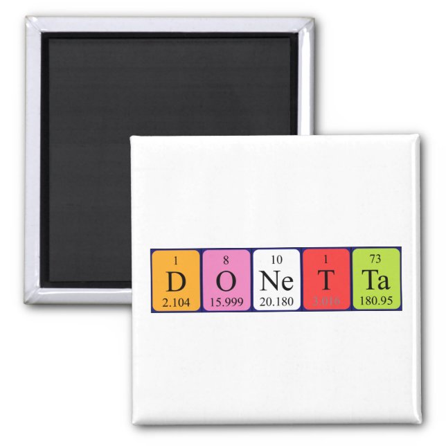 Donetta periodic table name magnet (Front)