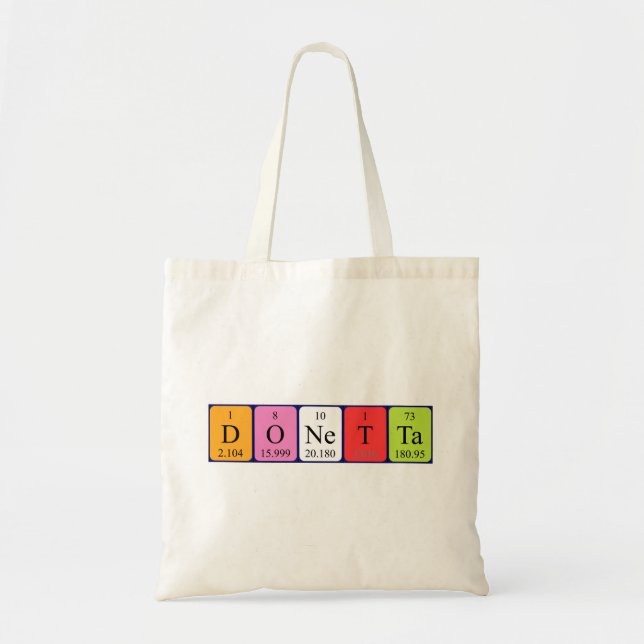 Donetta periodic table name tote bag (Front)