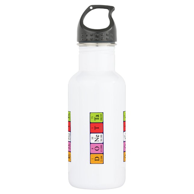 Donetta periodic table name water bottle (Front)