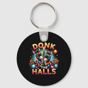Donk The Halls Christmas Donkeys Tangled In Christ Key Ring