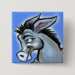 donkey 15 cm square badge