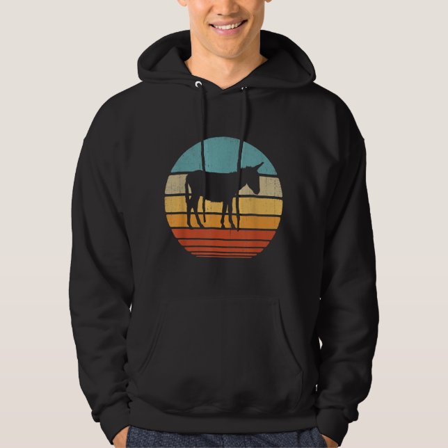 Donkey  60s 70s  Gifts Farmer Men Women Farm Hoodie (Front)