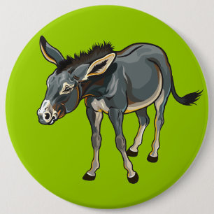 donkey 6 cm round badge