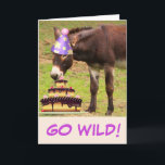 Donkey And Birthday Cake Card<br><div class="desc">Cram it all in for a special birthday with this fun donkey! Thanks for looking and hope you enjoy. Photo ©Christine Greenspan. Licensed graphics.</div>