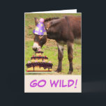 Donkey And Birthday Cake Card<br><div class="desc">Cram it all in for a special birthday with this fun donkey! Thanks for looking and hope you enjoy. Photo ©Christine Greenspan. Licensed graphics.</div>