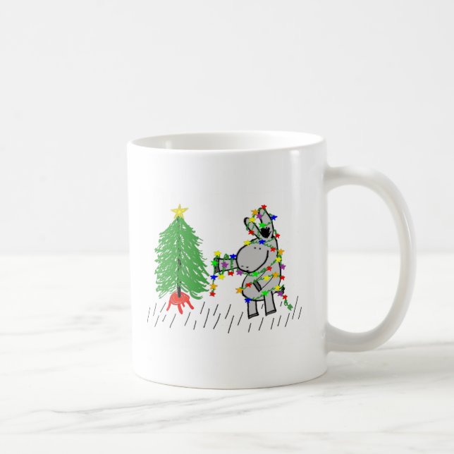 donkey and christmas lights coffee mug (Right)