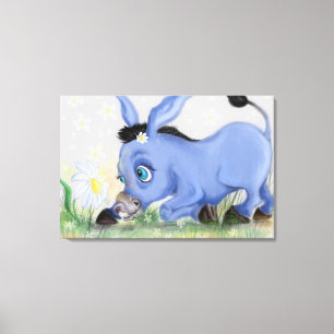 Donkey and Daisy Canvas Print