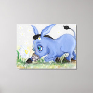 Donkey and Daisy Canvas Print