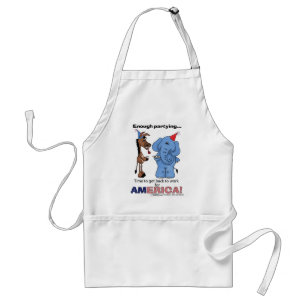 Donkey and Elephant Enough Partying! Standard Apron